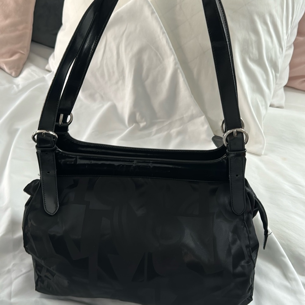 Salvatore Ferragamo shoulder bag, Black Nylon & Leather.